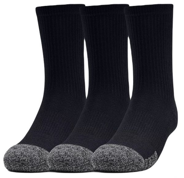 Teniso kojinės Under Armour Youth HeatGear Crew Socks 3-Pack - black/steel