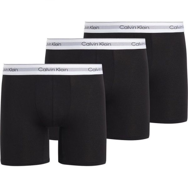 Męskie bokserki sportowe Calvin Klein Brief Long 3P - Czarny