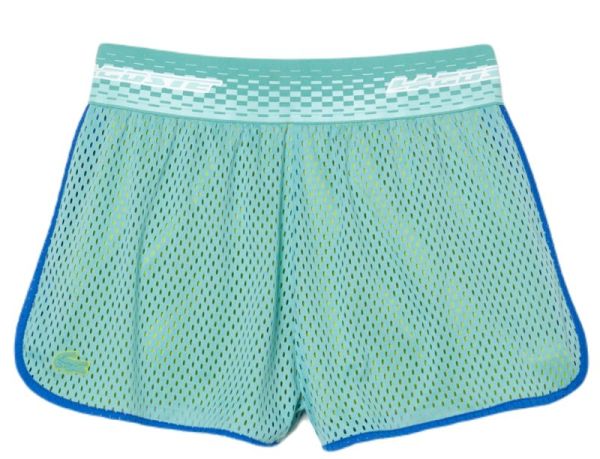 Női tenisz rövidnadrág Lacoste Tennis Shorts With Built-In Undershorts - green/yellow