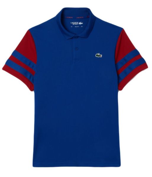 Polo de tennis pour hommes Lacoste Ultra-Dry Colourblock Tennis Polo Shirt - navy blue/bordeaux