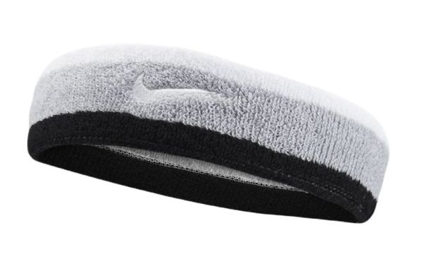 Cinta para la cabeza Nike Swoosh Headband - light smoke gray/black/white