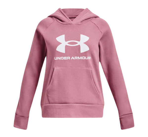 Sudadera para niña Under Armour Girls' UA Rival Fleece Big Logo Hoodie - pink/white