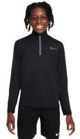 Jungen T-Shirt  Nike Dri-Fit Poly+ 1/4 Zip - black/reflective silver