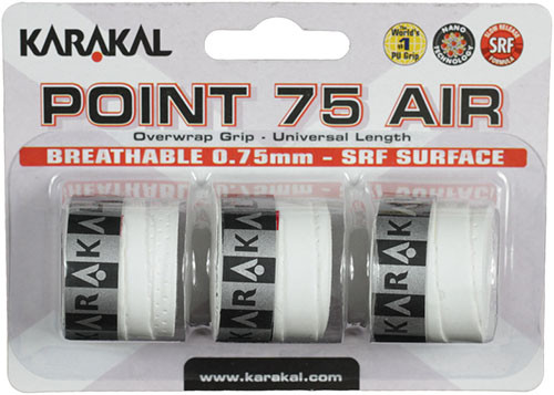 Squash Overgrips Karakal Point 75 Air (3 szt.) - white