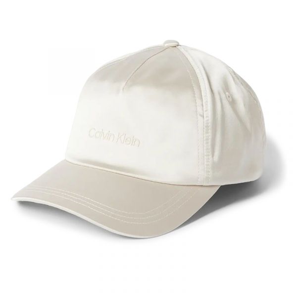 Teniso kepurė Calvin Klein Must Logo Satin Cap - dark ecru