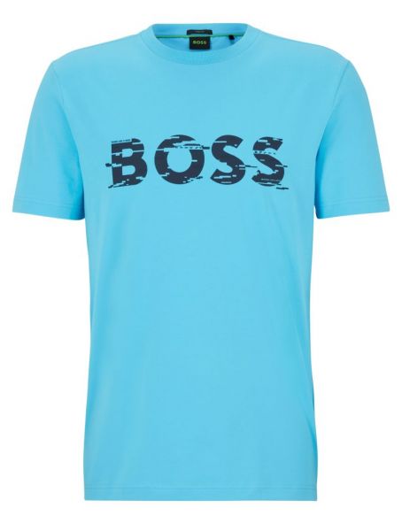 Férfi póló BOSS Graphic Logo Print T-Shirt - open blue