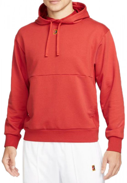 Herren Tennissweatshirt Nike Court Fleece Tennis Hoodie M - cinnabar