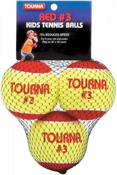 Teniso kamuoliukai pradedantiesiems Tourna Kids 3 Red Balls 3B