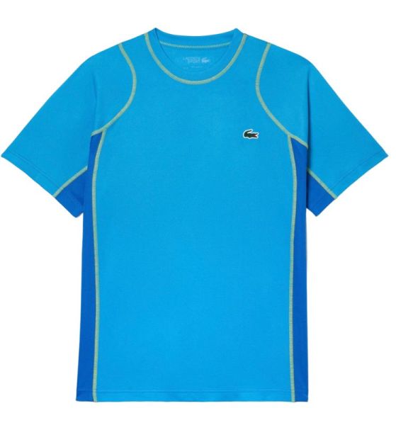  Lacoste Tennis T-Shirt in Tear Resistant Pique - blue/yellow
