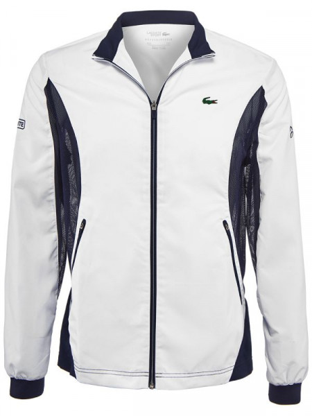  Lacoste Men's SPORT Novak Djokovic Full-Zip Jacket - white/navy blue