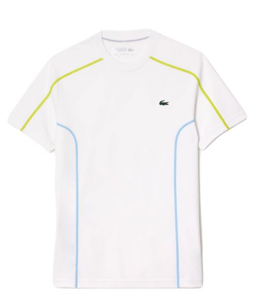 Férfi póló Lacoste Ultra-Dry Pique Tennis - Fehér