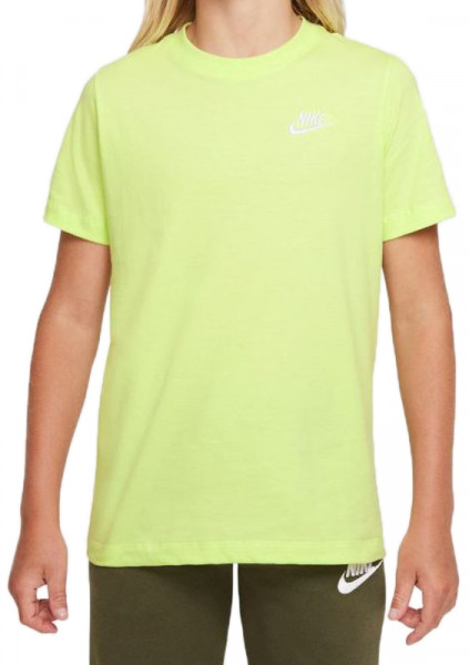 Тениска за момчета Nike NSW Tee Embedded Futura B - lt lemon twist