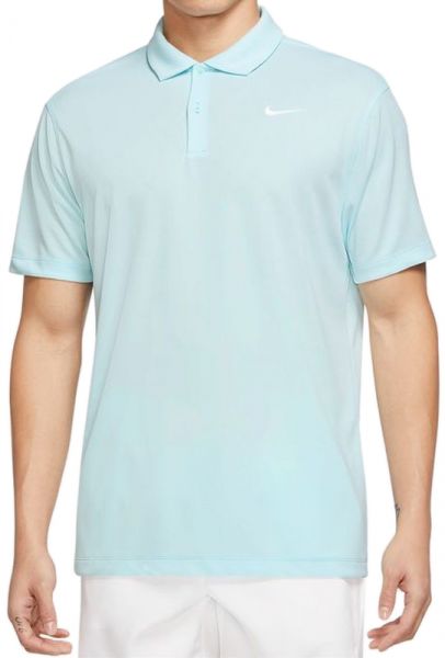Herren Tennispoloshirt Nike Men's Court Dri-Fit Solid Polo - glacier blue/white