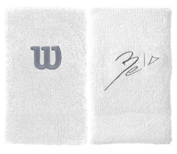 Znojnik za ruku Wilson Bela Extra Wide Wristbands - white/white