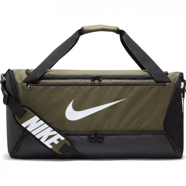 Torba sportowa Nike Brasilia Training Duffle Bag - cargo khaki/black/white
