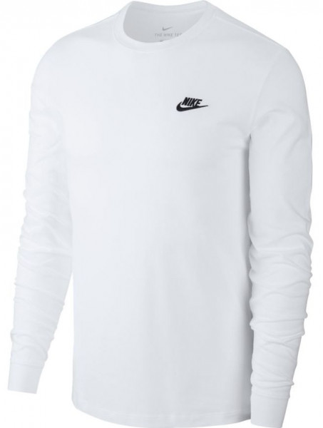 Męski T-Shirt tenisowy Nike Sportswear Club Tee LS - white/black