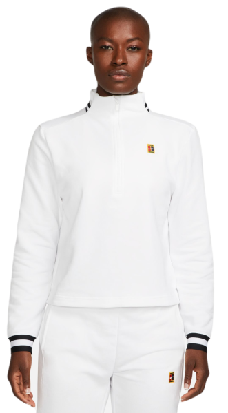 Sudadera de tenis para mujer Nike Court Dri-Fit Heritage Fleece - white/black