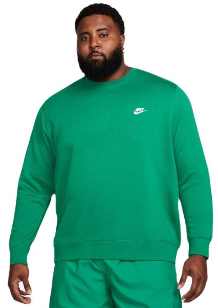 Herren Tennissweatshirt Nike Swoosh Club Crew - Grün, Weiß