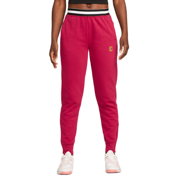 Damskie spodnie tenisowe Nike Dri-Fit Heritage Core Fleece Pant - noble red