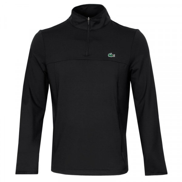 Herren Tennissweatshirt Lacoste Men's SPORT Stretch Zippered Collar Sweatshirt - black