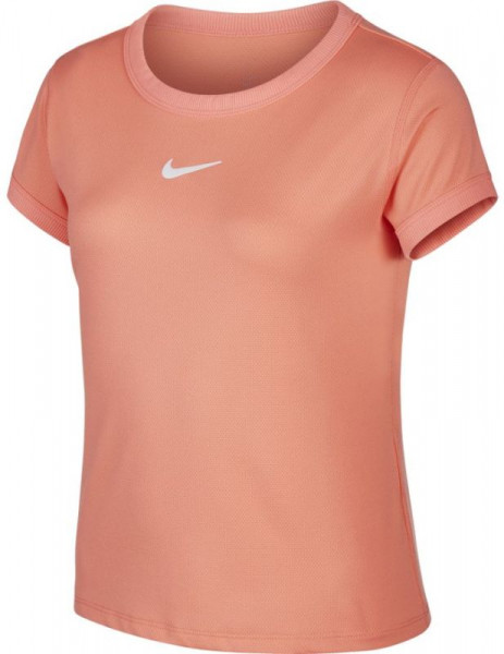 Koszulka dziewczęca Nike Court G Dry Top SS - sunblush/white