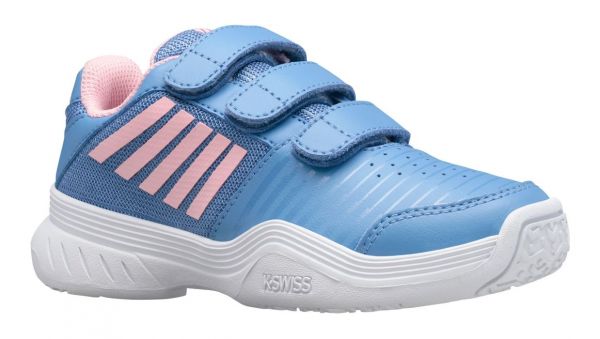 Junior shoes K-Swiss Court Express Strap Omni - silver lake blue/white/orchid pink