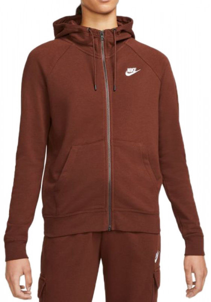Damska bluza tenisowa Nike Sportswear Essential Hoodie FZ Fleece W - bronze eclipse/white