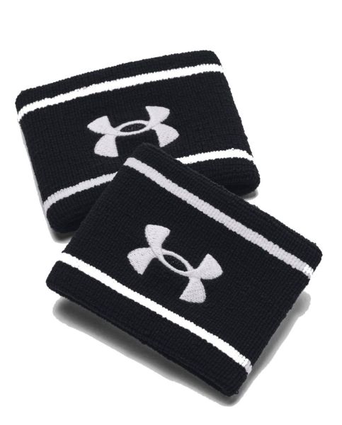 Handgelenk Frottee Under Armour Striped Performance Terry Wristbands - black/white