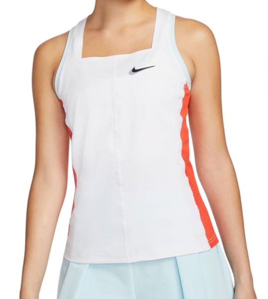 Débardeurs de tennis pour femmes Nike Court Dri-Fit Slam Tank - white/team orange/glacier blue/black