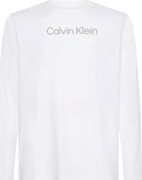 Herren Tennis-Langarm-T-Shirt Calvin Klein PW L/S T-shirt - Weiß