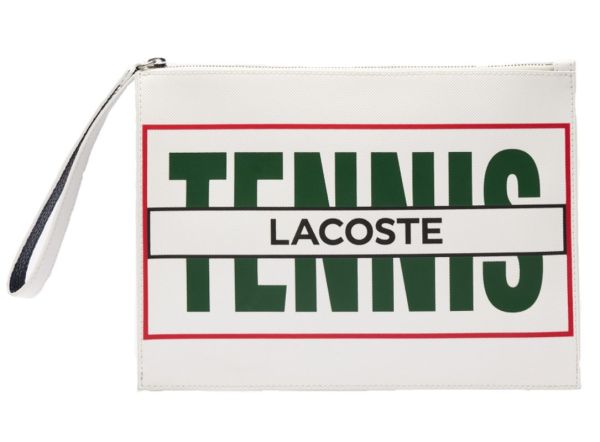  Lacoste Print Canvas Clutch - Green, White