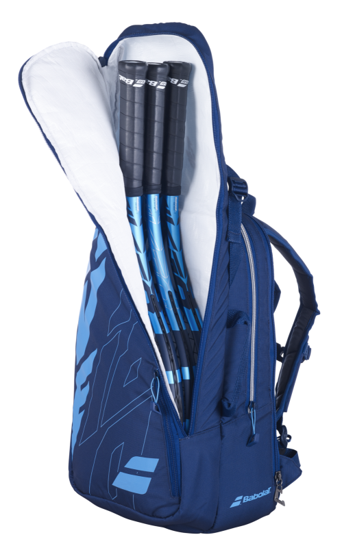 Babolat Pure Drive Tennis Backpack (2025) – Navy Blue, 40L Capacity, Holds 3 Rackets, Recycled Polyester