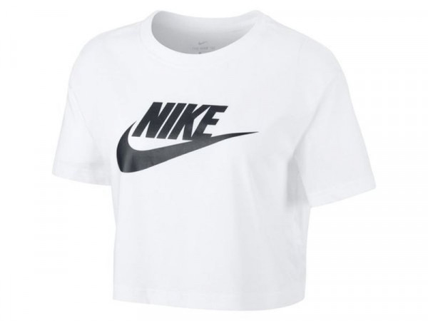 Damen T-Shirt Nike Sportswear Essential Crop Icon W - white/black