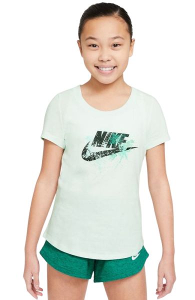 Marškinėliai mergaitėms Nike Sporstwear Tee Scoop Futura G - barely green