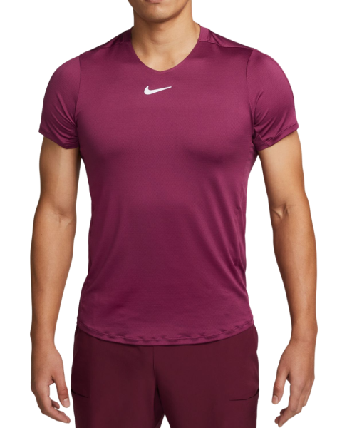 Men's T-shirt Nike Court Dri-Fit Advantage Crew Top - rosewood/white