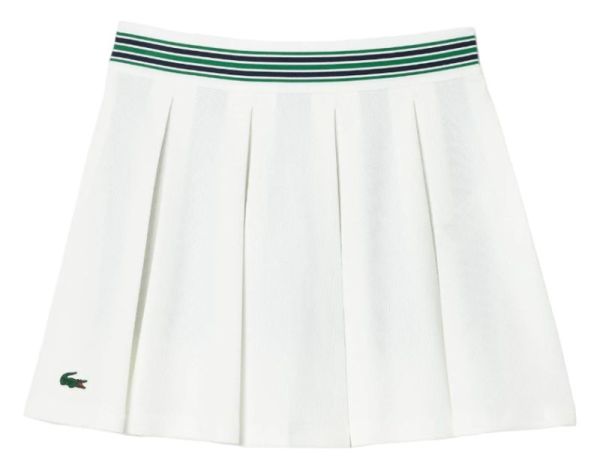 Teniso sijonas moterims Lacoste Piqué Sport Skirt with Built-In Shorts - Balta