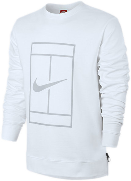  Nike Court Fleece Crew - white/pure platinum