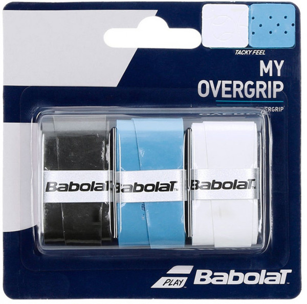 Owijki tenisowe Babolat My Overgrip black/blue/white 3P