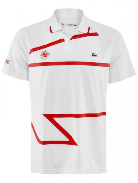  Lacoste Men's SPORT Roland Garros x Novak Djokovic Polo Shirt - white/red