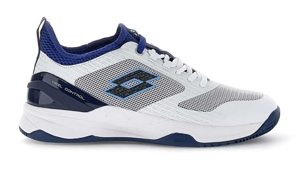 Chaussures de tennis pour hommes Lotto Mirage 200 Clay - all white/blue 295c/royal gem