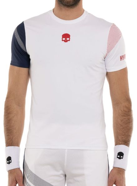 Teniso marškinėliai vyrams Hydrogen Sport Stripes Tech T-shirt - white/blue navy/red