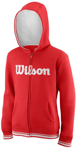 Bluza chłopięca Wilson Y Team Script FZ Hoody - wilson red