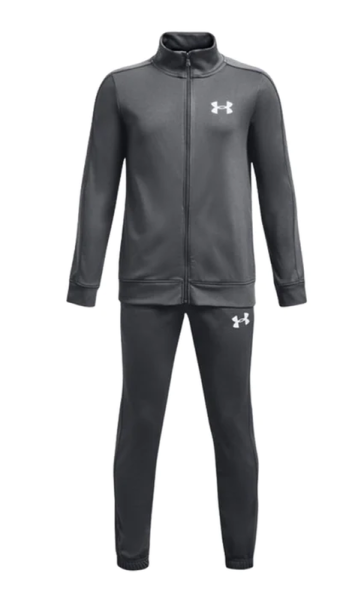 Boys' tracksuit Under Armour Knit Track Suit - pitch gray/white