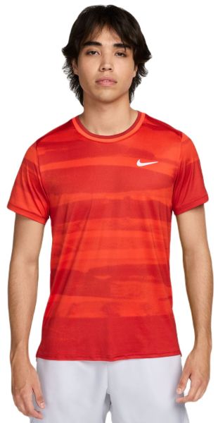 T-shirt pour hommes Nike Court Advantage Dri-Fit Tennis Print - Orange