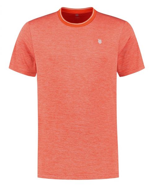 Herren Tennis-T-Shirt K-Swiss Tac Hypercourt Double Crew - spicy orange melange