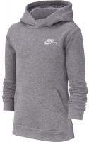 Bluza chłopięca Nike Sportswear Club PO Hoodie B - carbon heather/white