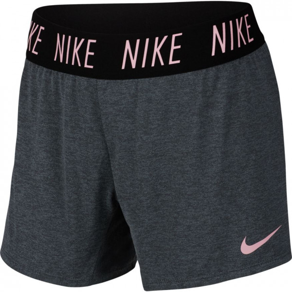  Nike Girls Dry Training Shorts - carbon heather/pink