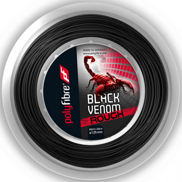 Tenisz húr Polyfibre Black Venom Rough (200 m) - black