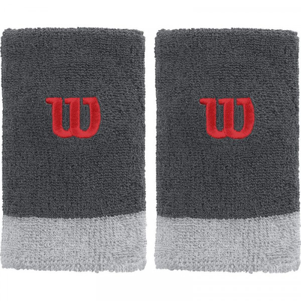  Wilson Extra Wide Wristband - turbulence/pearl grey/wilson red
