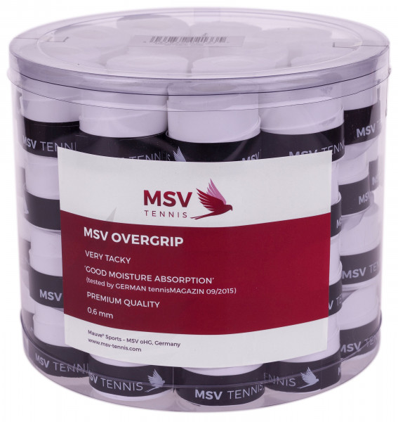 Tenisa overgripu MSV Overgrip Tac Perforated 60P - white